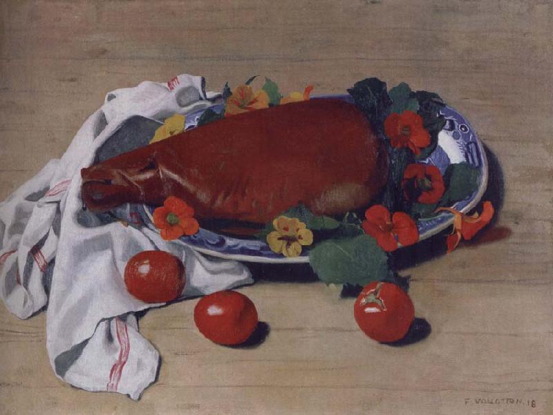 Felix Vallotton Still life with Ham and Tomatoes